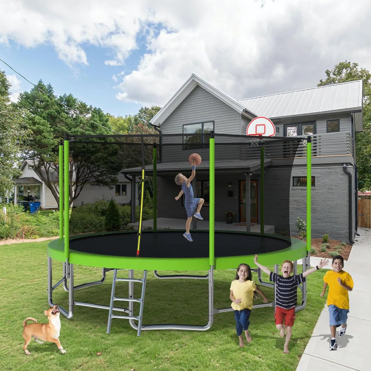 MERSCO MERSCO 15ft Trampoline Outdoor Toy Green — product photo