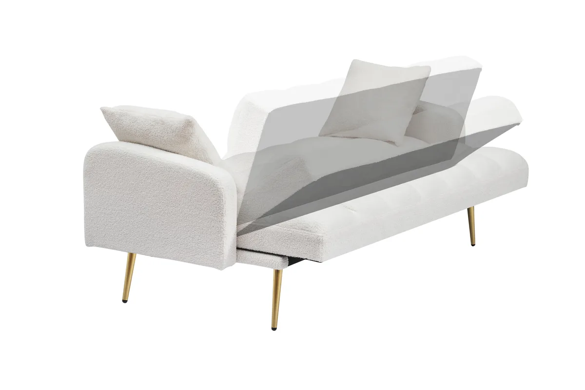 tuphen tuphen 69 Inch Sofa Bed Beige Teddy — product photo