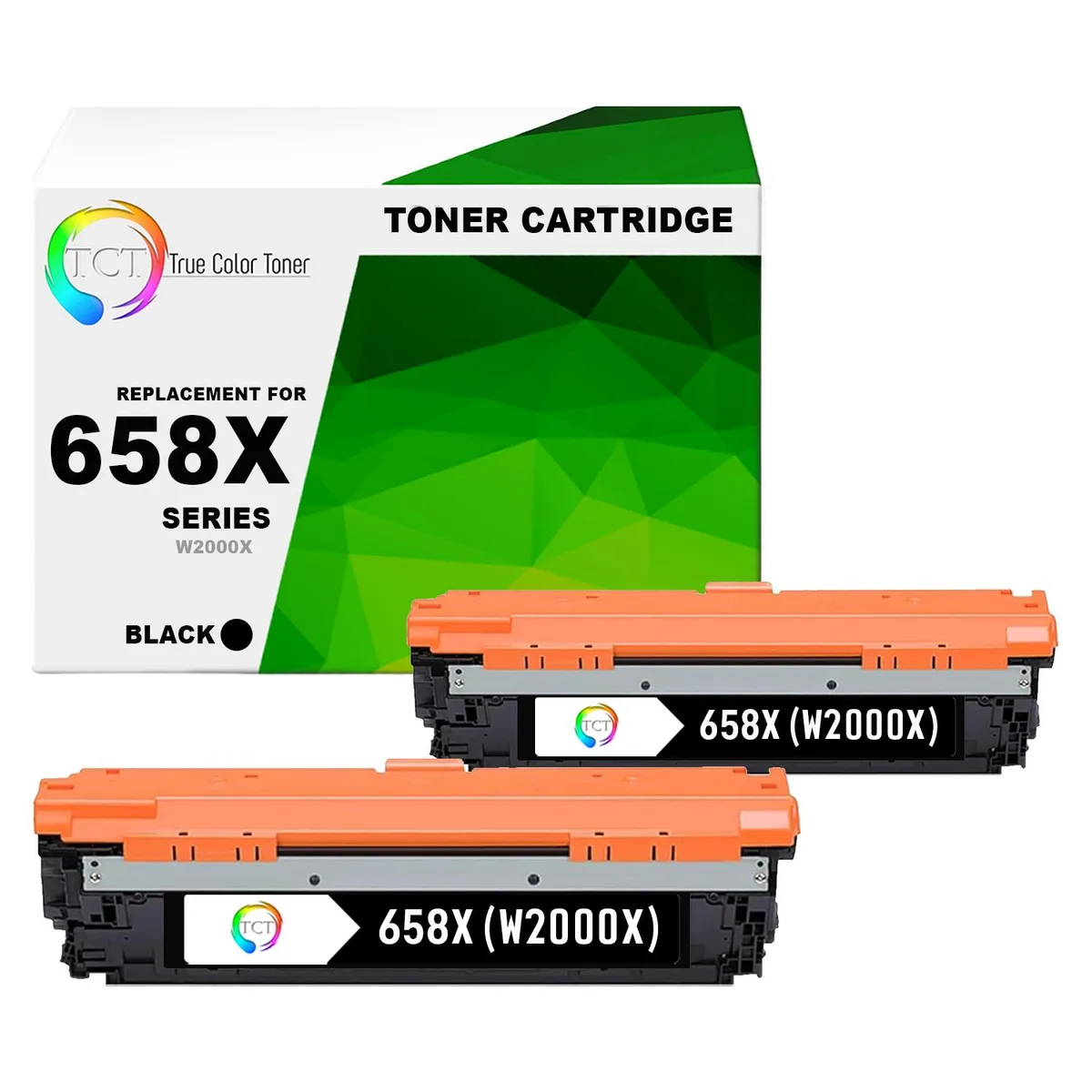 TCT TCT 658X W2000X Black High Yield Toner Cartridge 2 Pack 33000 Pages — product photo