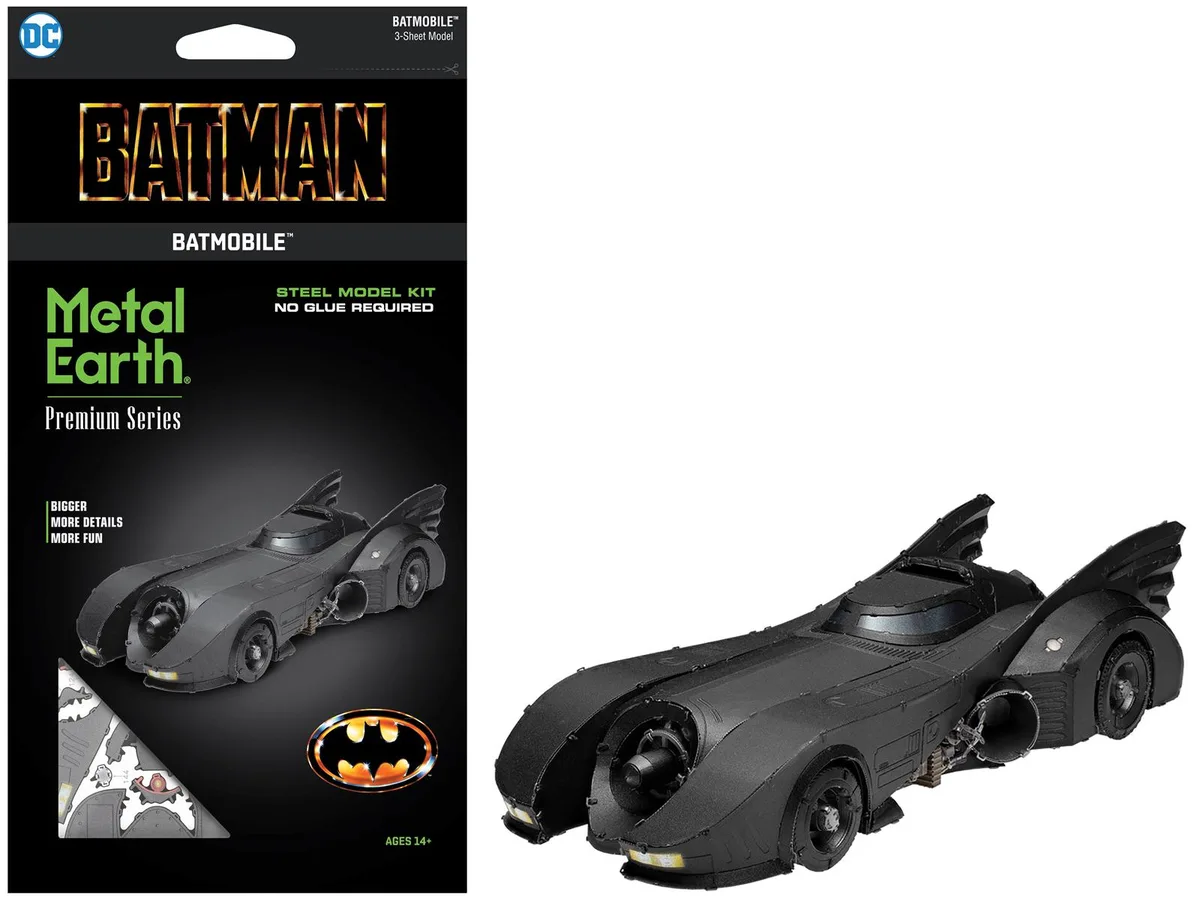 Metal Earth Metal Earth 1989 Batmobile Black Movie Steel Model Kit 219 Parts — product photo