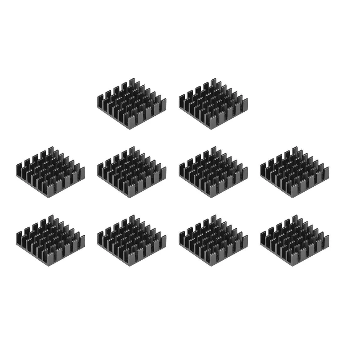 Unique-Bargains Unique-Bargains 10 Black Aluminum Heatsinks 6x20x20mm Thermal Adhesive Chipset Cooling — product photo