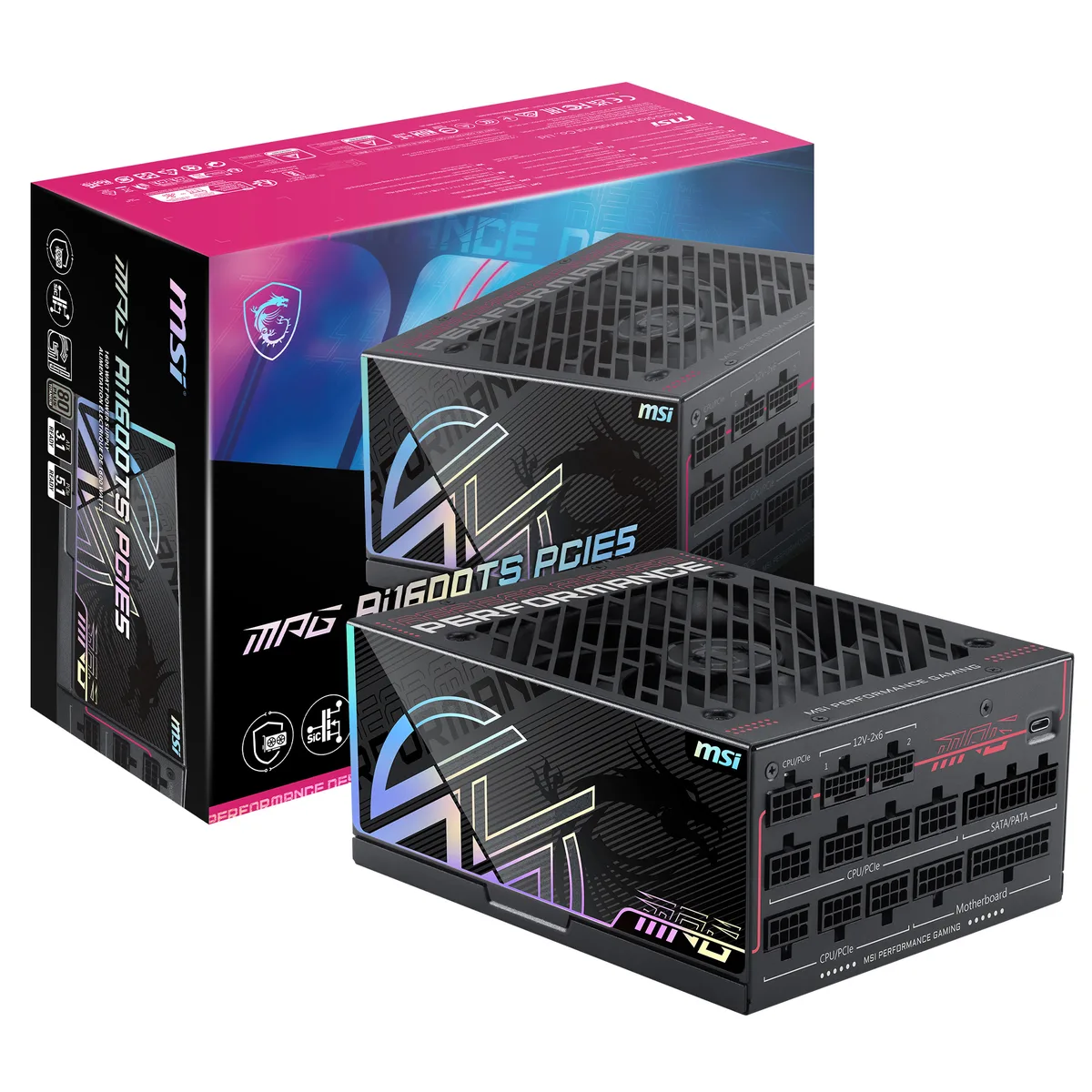 MSI MSI MPG Ai1600TS PCIE5 1600W power supply — product photo