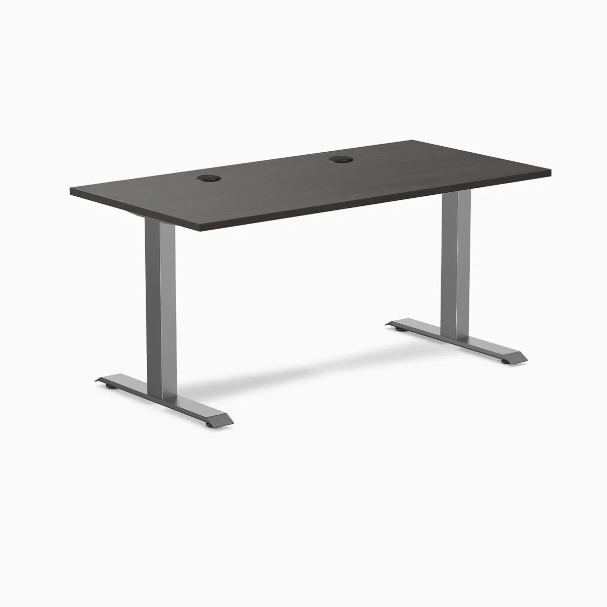 Desky Desky Zero Laminate Office Desk Burnished Wood 59 x 29.5 in Space Gray — product photo
