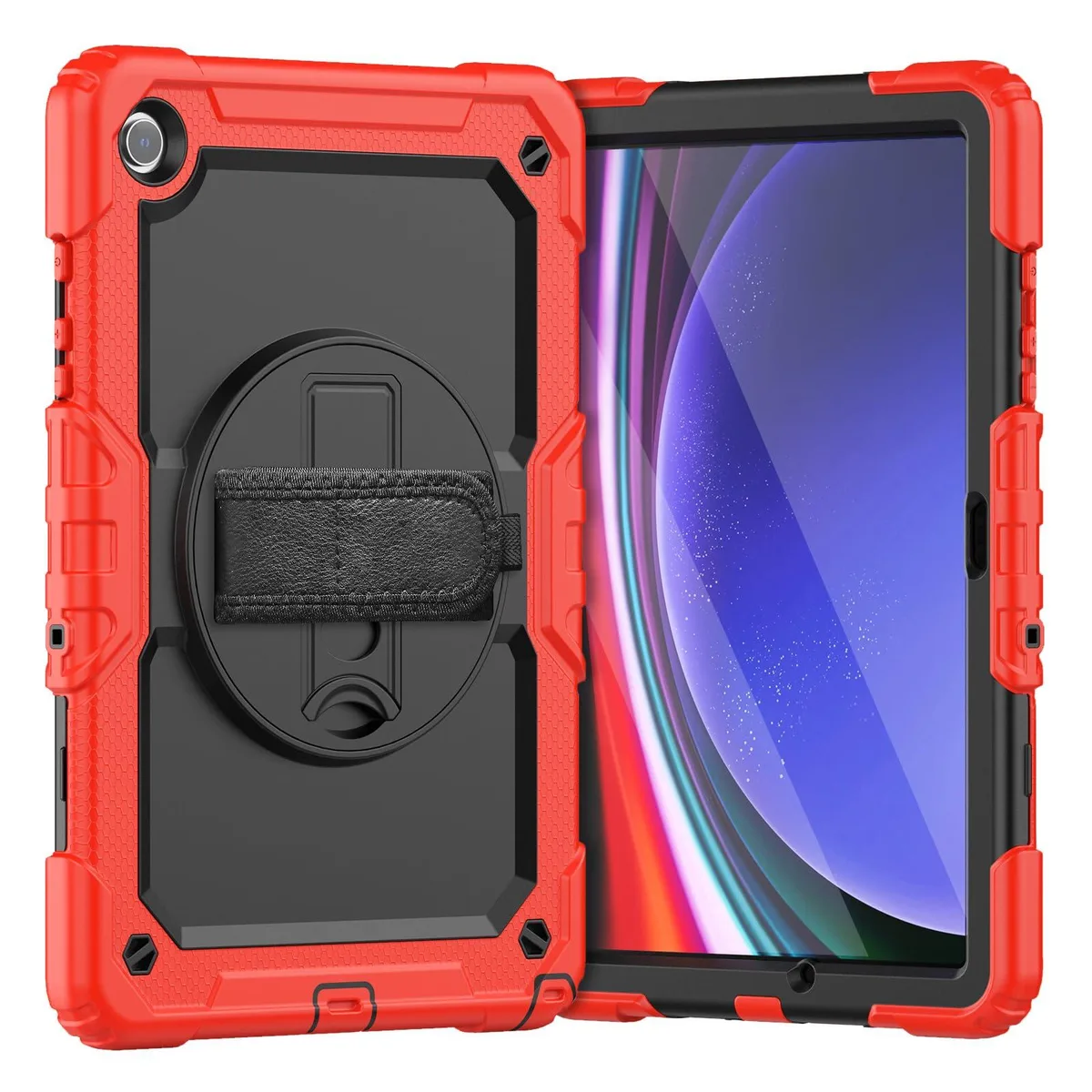 Timoom Timoom Heavy Duty Shockproof Case Red for Samsung Galaxy Tab A9+ 11" SM-X210/X216/X218 360° Stand Straps — product photo