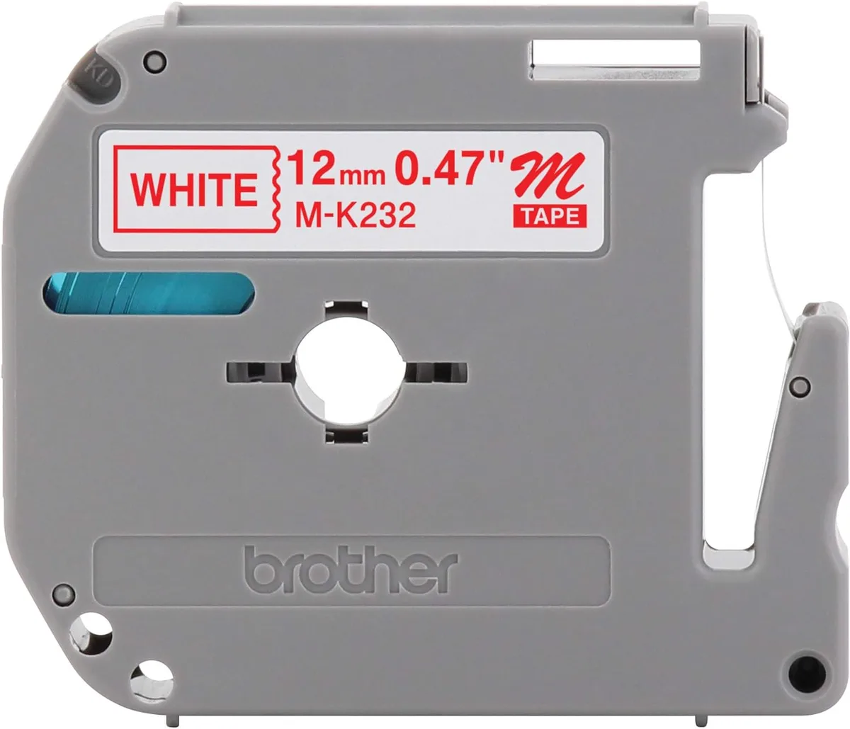 Brother Brother MK232 12mm Red on White Non-Laminated Tape 26.2ft pos accessory — product photo