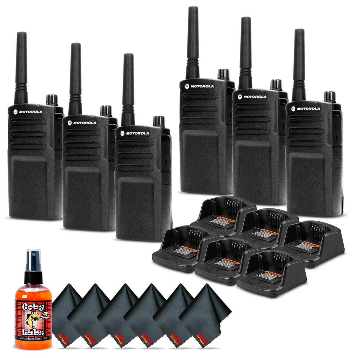 Motorola Motorola RMU2040 two-way radio 6 pack supreme bundle — product photo