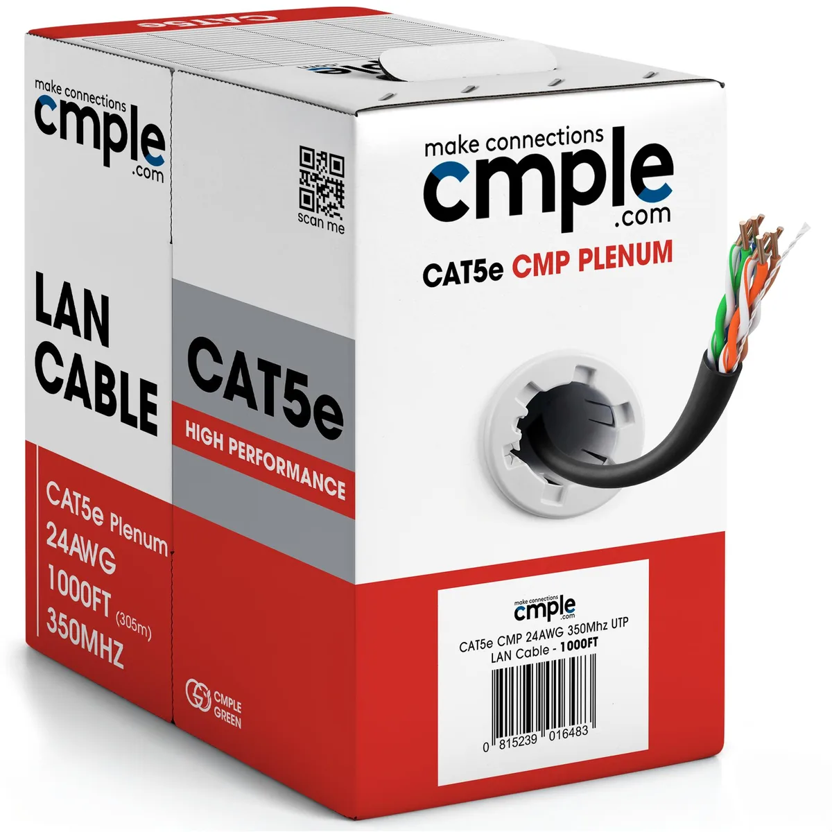 CMPLE CMPLE Cat5e Plenum Cable 1000ft CMP Black 350MHz — product photo