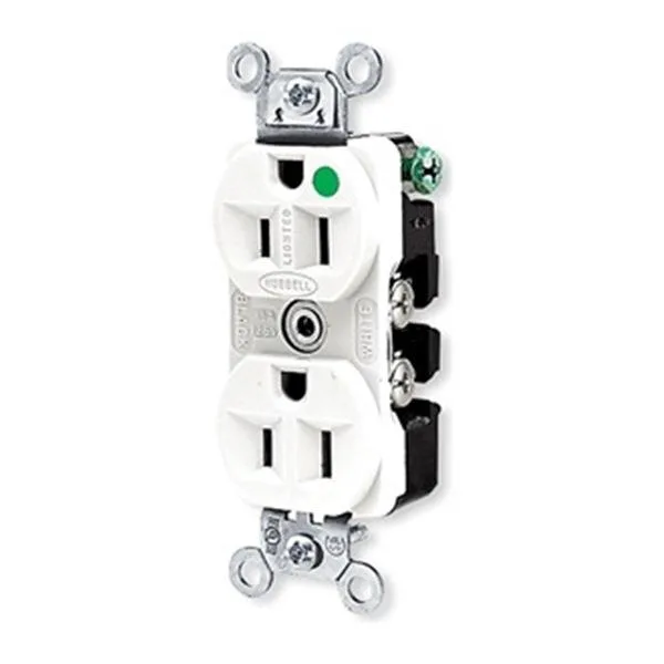 Hubbell Incorporated Hubbell Incorporated HBL8200HW 15A 125V Duplex Receptacle — product photo