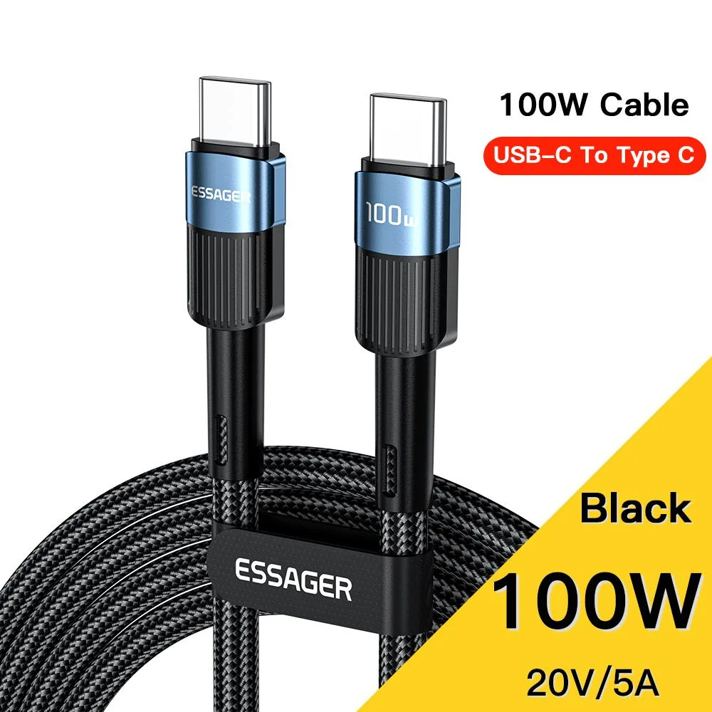 LUOM LUOM Essager XC100W USB-C Cable 6.6ft 100W 480Mbps Blue — product photo