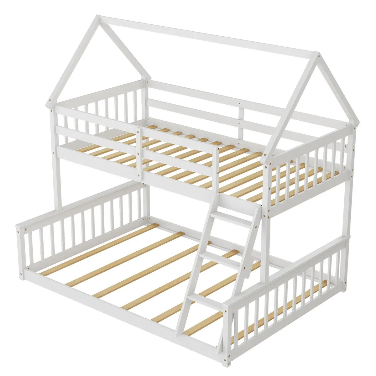 SlickBlue SlickBlue Twin Over Full Bunk Bed White 80" x 58" x 75 — product photo