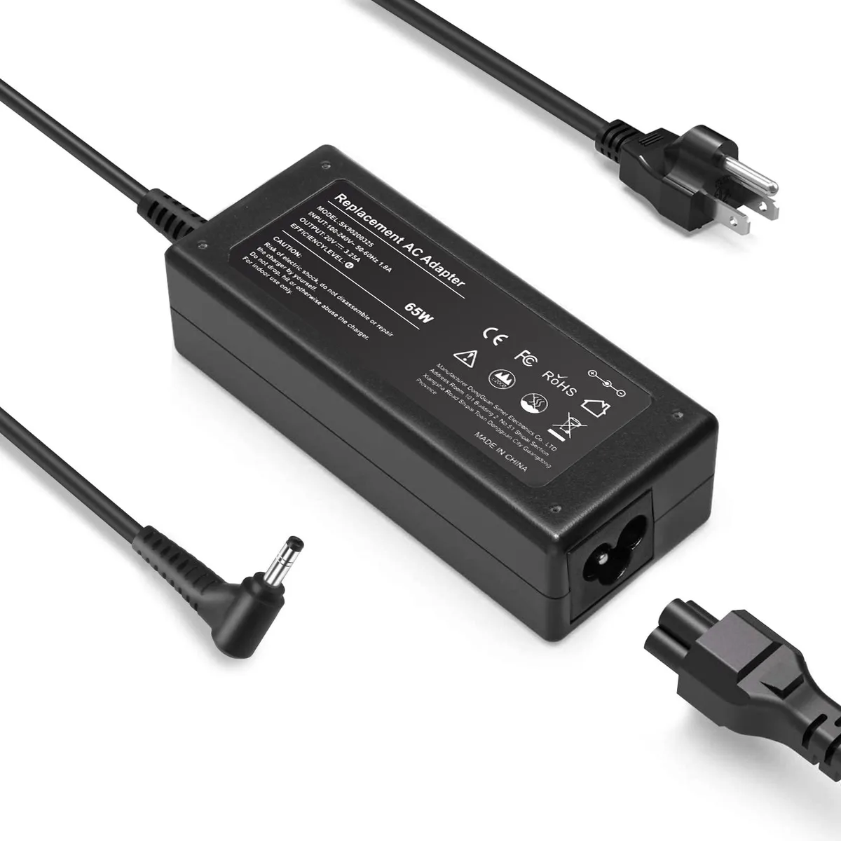  Eokoowo 65W AC Adapter 20V 3.25A 4.0×1.7mm Lenovo IdeaPad — product photo
