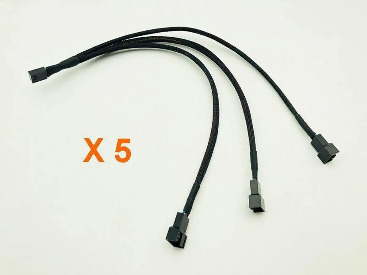 Vszerda Vszerda 5PCS 4Pin PWM Fan Splitter Cable 1 to 3 27cm internal power cable — product photo