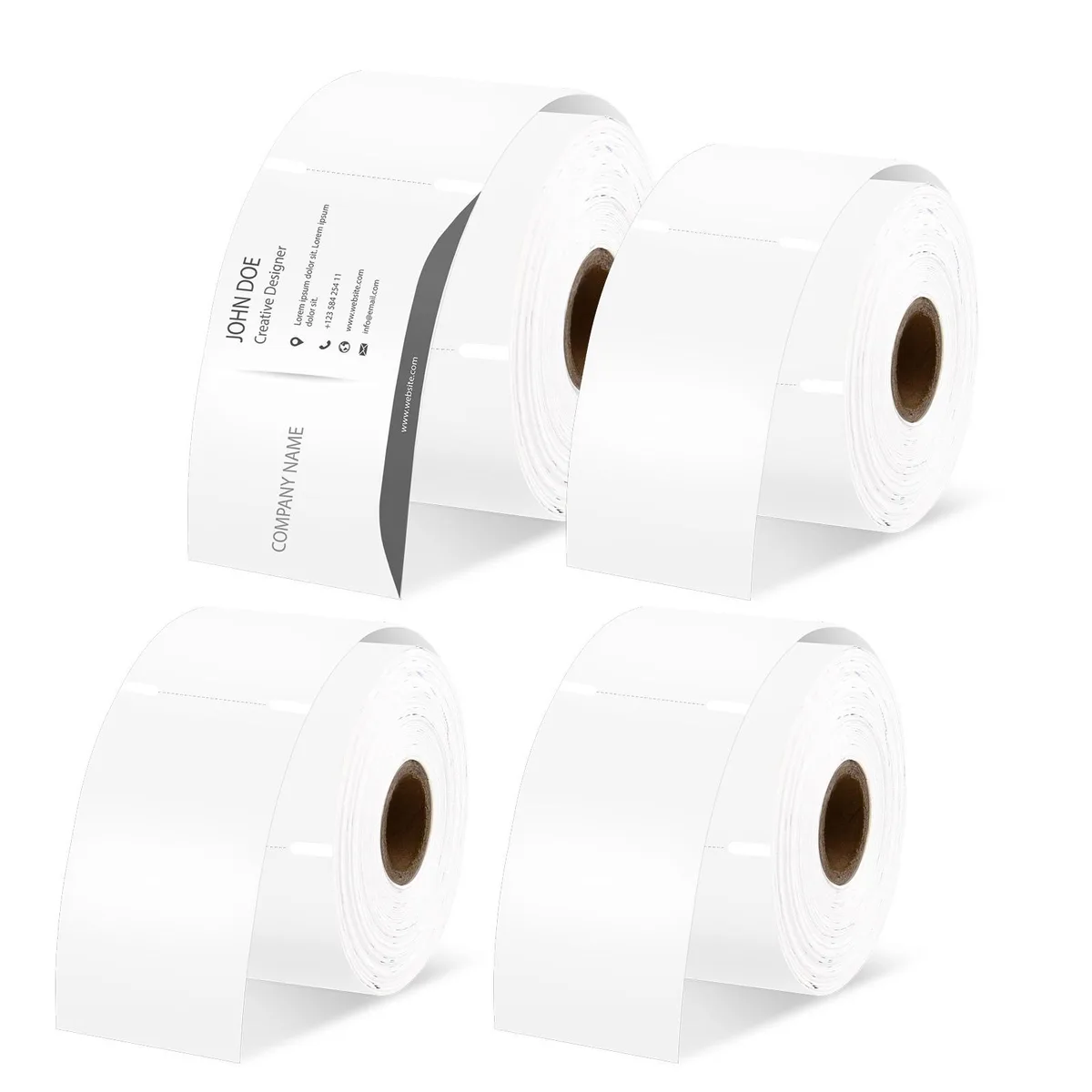 GREENCYCLE GREENCYCLE DM-30374 2" x 3.5" White Non-Adhesive Label 4 Rolls 300 Each — product photo