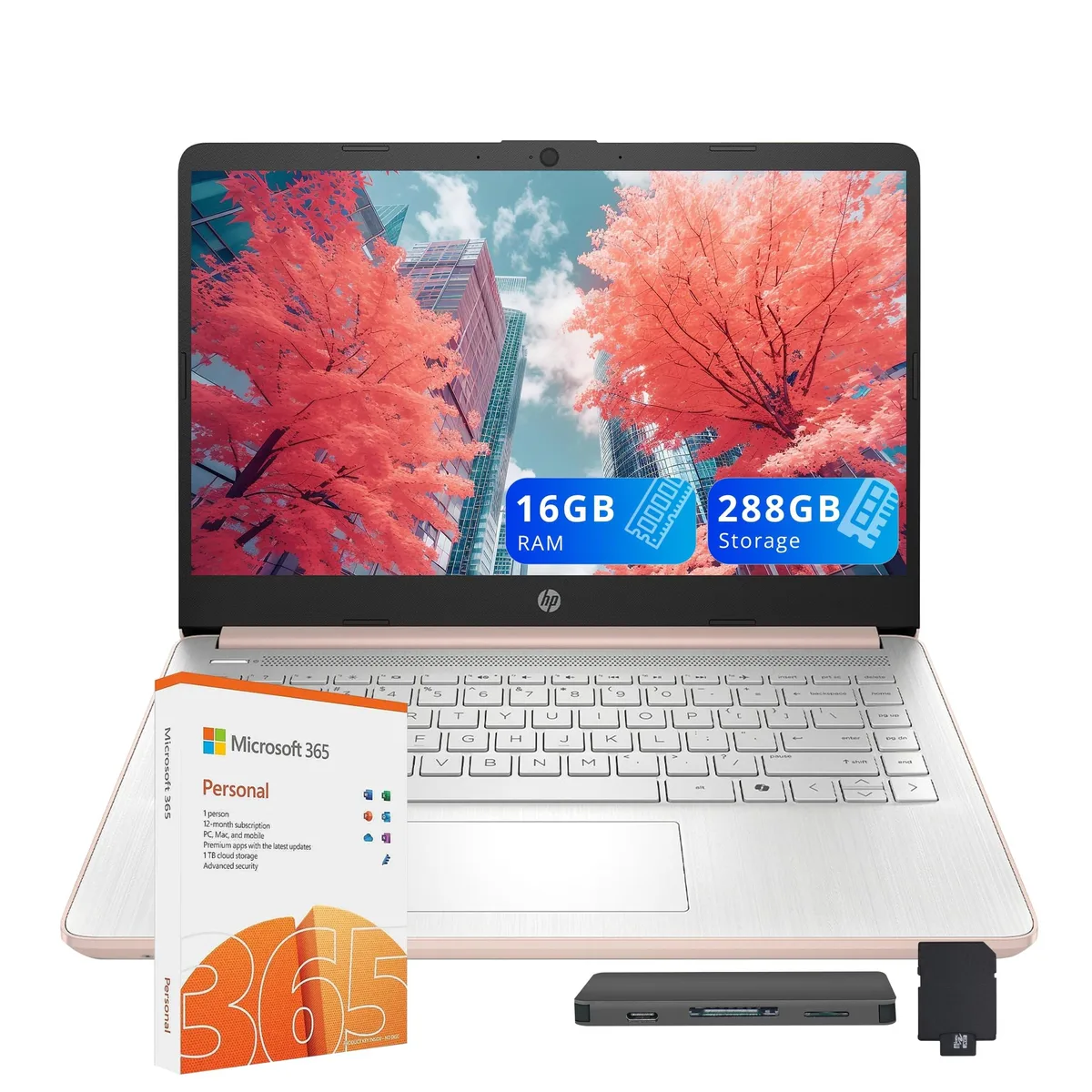 HP HP Stream 14" HD Anti-Glare Intel N150 16GB 288GB Gold 2 in 1 accessory — product photo