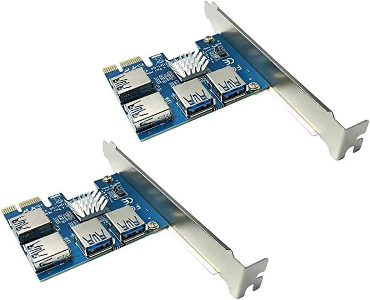 AAAwave AAAwave PCIe 1x to 16x Riser Card 1 to 4 USB 3.0 Hub Pack of 2 — product photo