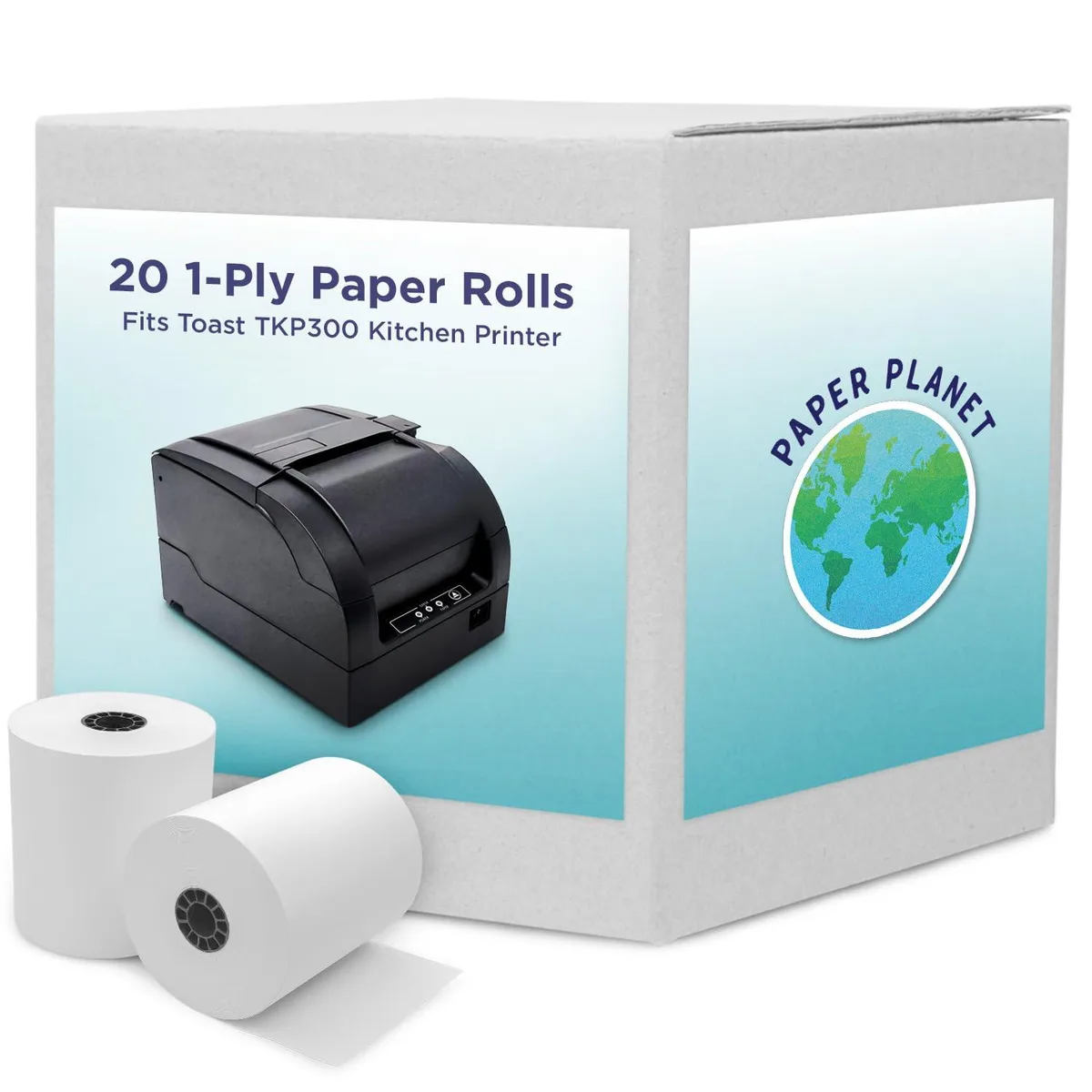 PaperPlanet ABZKIT-TKP Receipt Paper 20 Rolls 3.125" x 5.5 — product photo
