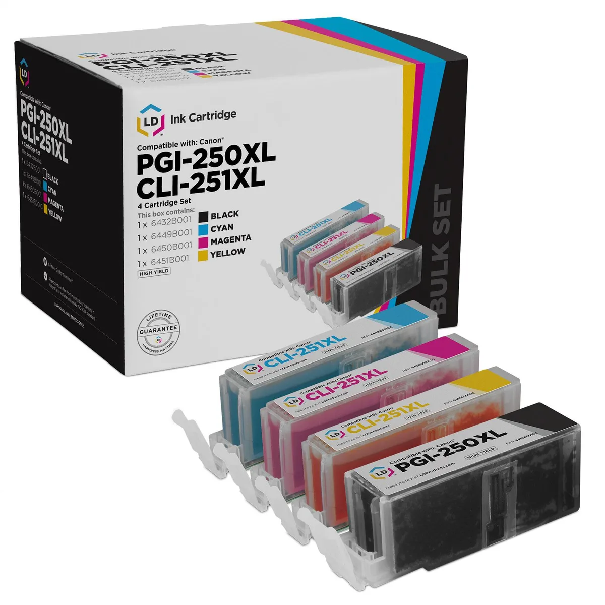 LD Products LD Products Compatible Ink Cartridge 4-Pack PGI-250XL CLI-251XL High Yield — product photo