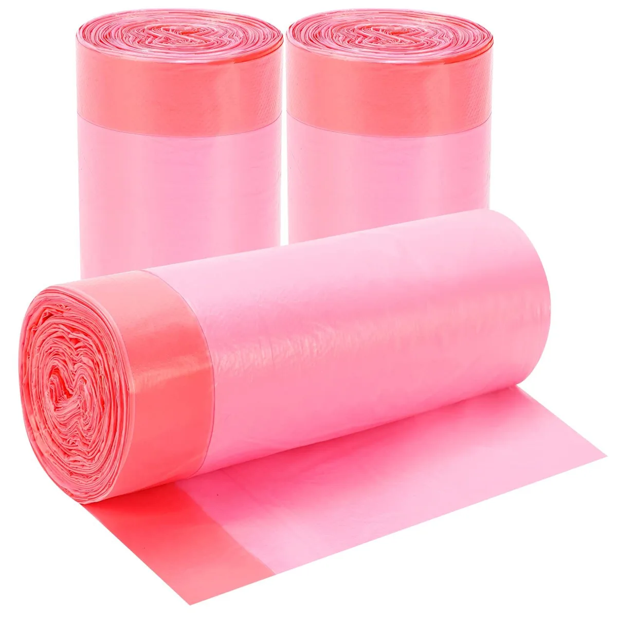  HDY 4 Gallon Pink Drawstring Trash Bags 60 Count 17.7 x 19.7 in — product photo