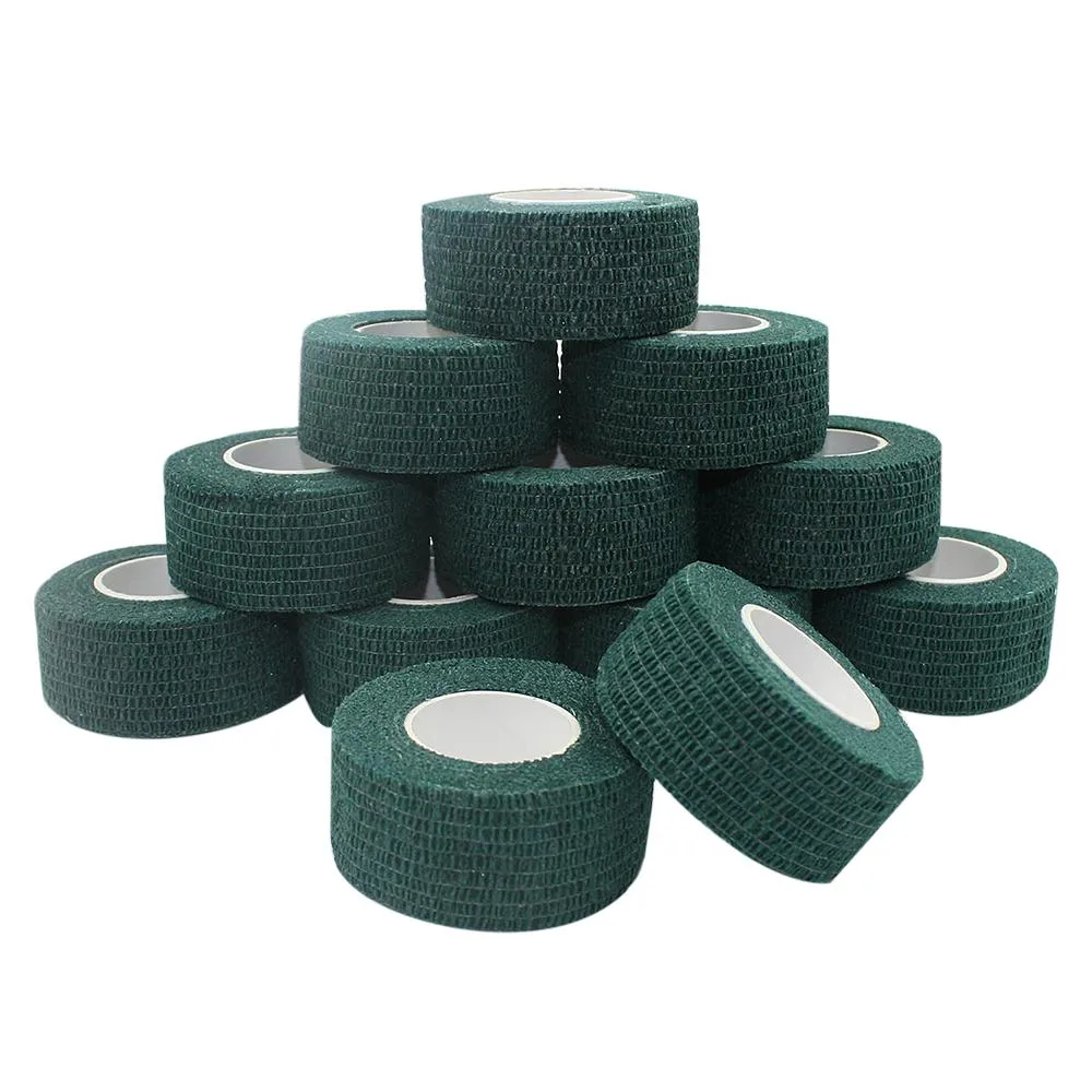 COMOmed COMOmed Self Stick Cohesive Bandage Latex 1"x5 Yards Dark Green 12 Rolls First Aid — product photo