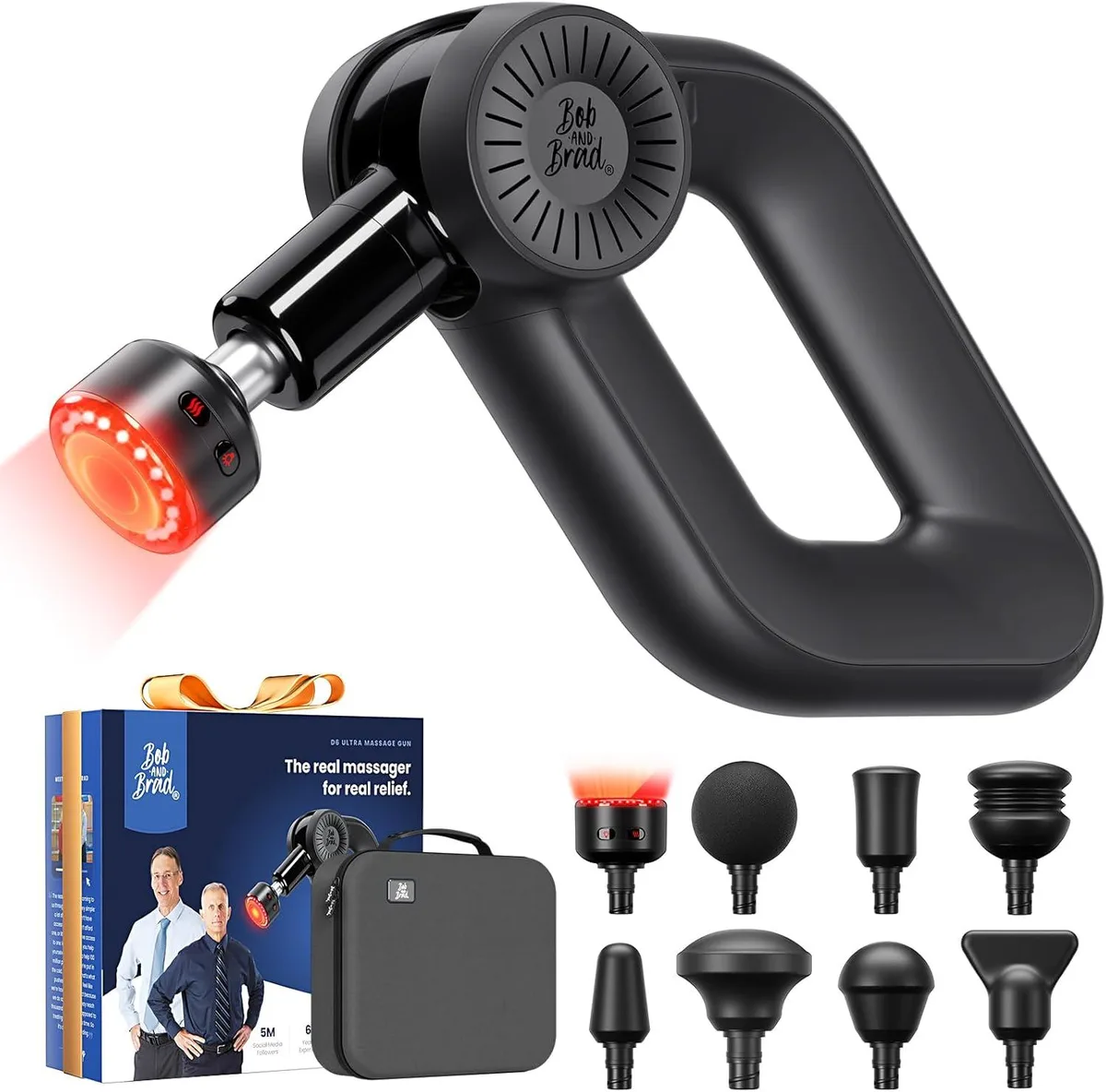 Bob and Brad Bob and Brad D6 Pro-G Massage Gun Infrared 16mm 85lbs 1500-2500 RPM Black — product photo