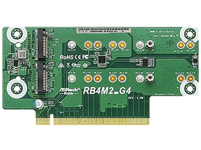 ASRock Rack ASRock Rack RB4M2_G4 PCIe 4.0 x16 to 4 M.2 M-key server accessory — product photo