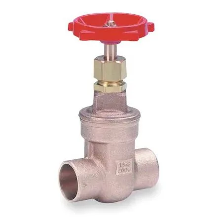 Bronze gate valve with wheel handle, sweat connection, 3/4 inch size