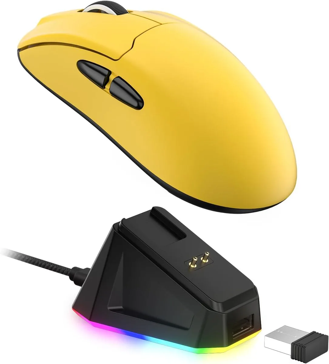 LTC LTC GM022 Ultralight 3-Mode Wireless Gaming Mouse PAW3395 26K DPI 55G RGB Charging Dock — product photo