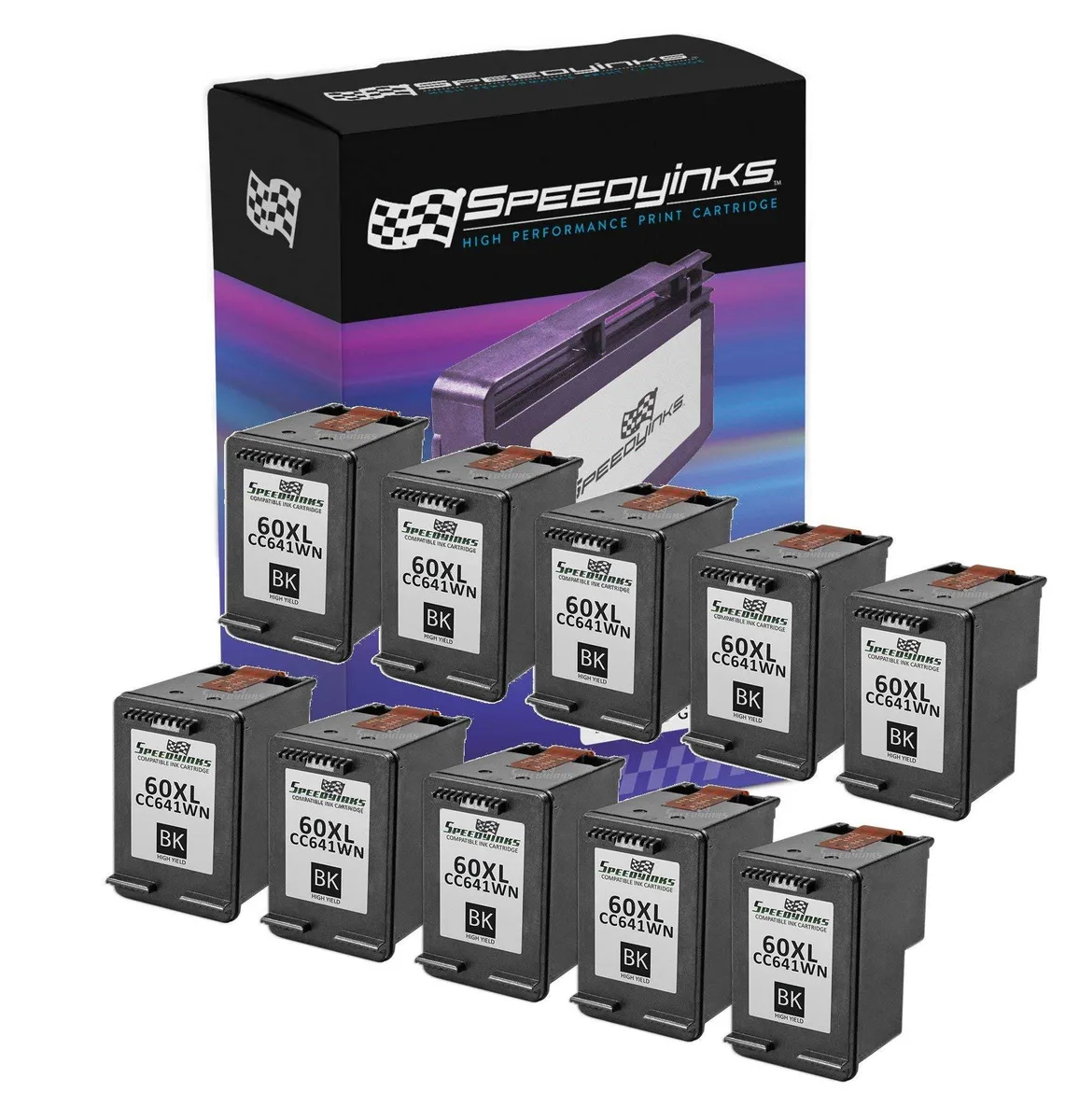 SpeedyInks SpeedyInks HP 60XL Black Ink Cartridge 10-Pack 600 Pages — product photo