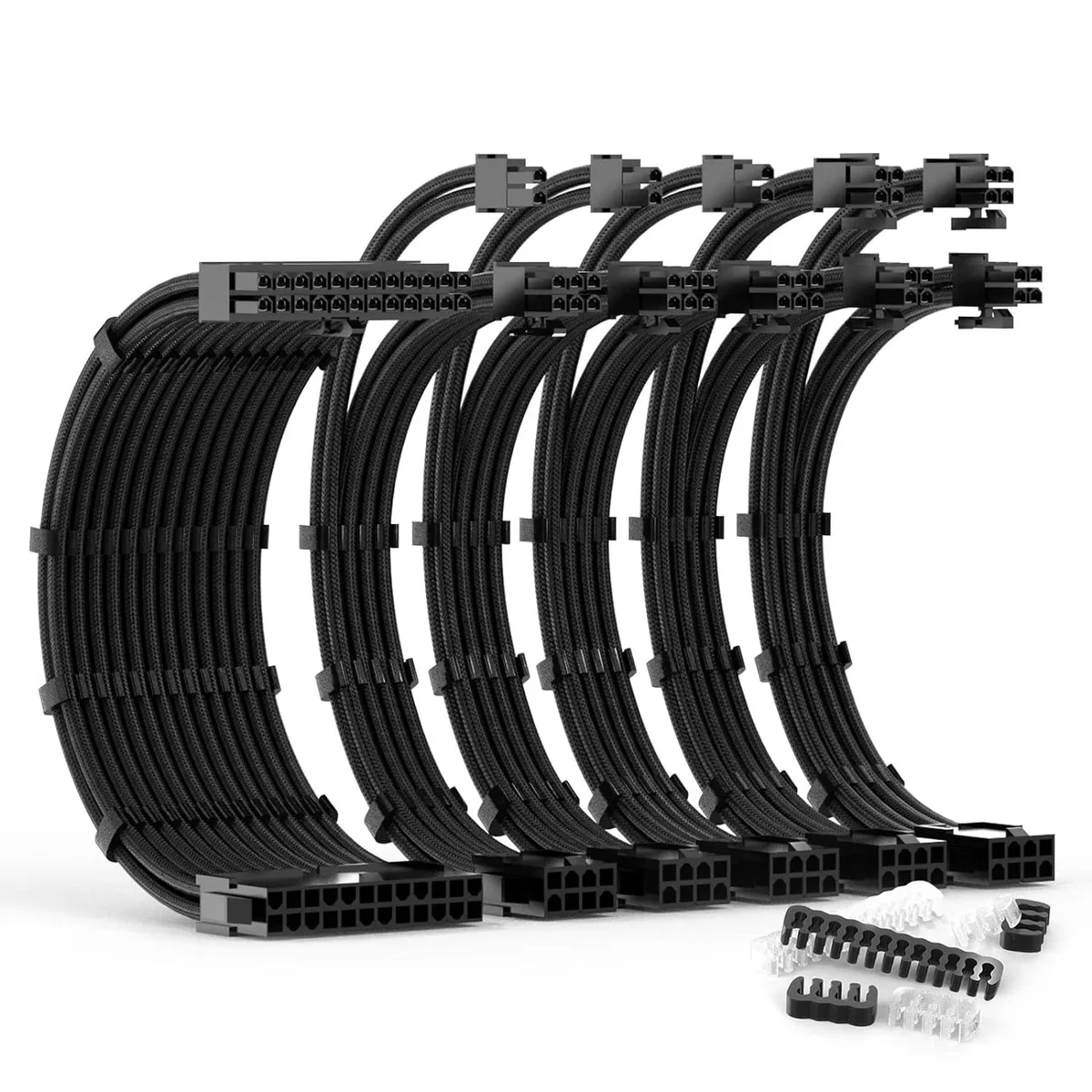 BUCIER BUCIER Internal Power Cable Kit 30cm 1x24Pin 2x8Pin 3x8Pin 18AWG Black — product photo