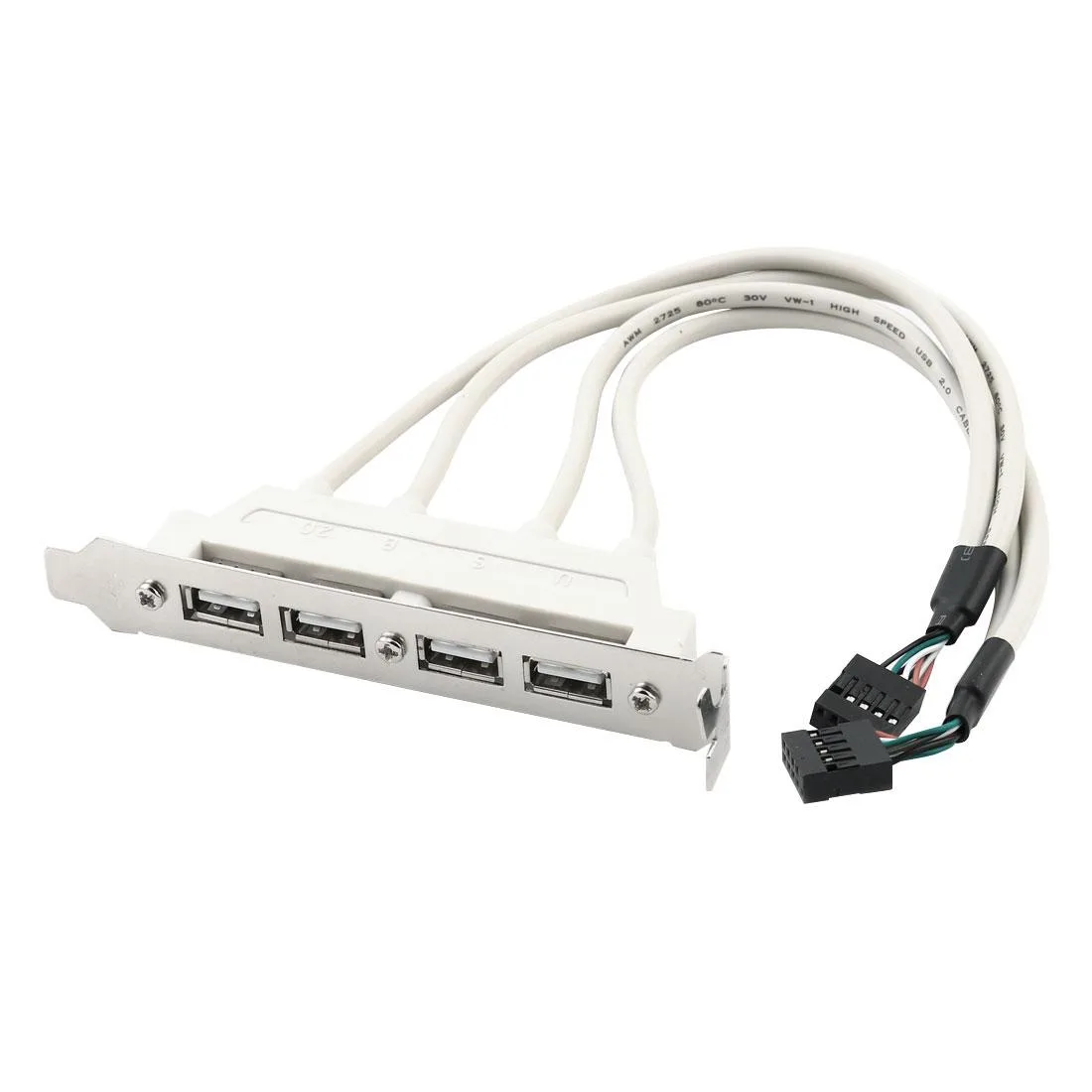 Unique-Bargains Unique-Bargains USB 2.0 9-pin header to 4-port Type A adapter cable 30 cm Gray — product photo