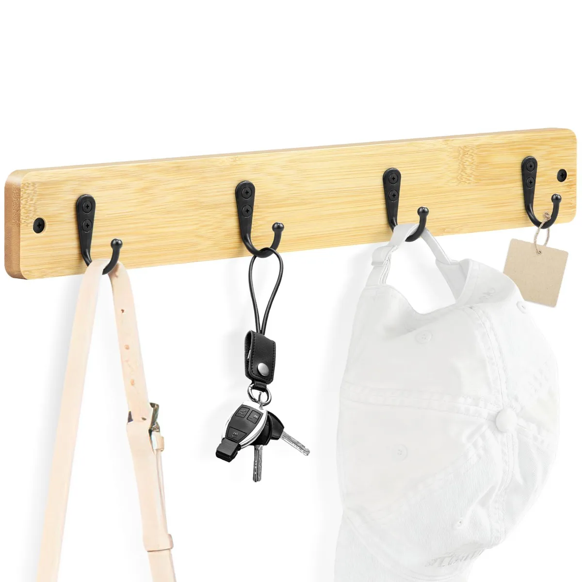  Bamboo Coat Rack 17 Inches 4 Hooks — product photo