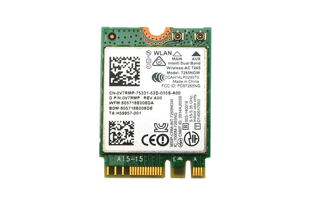 Intel Intel 7265NGW Wi-Fi adapter, 867 Mb/s, Bluetooth 4.0 — product photo