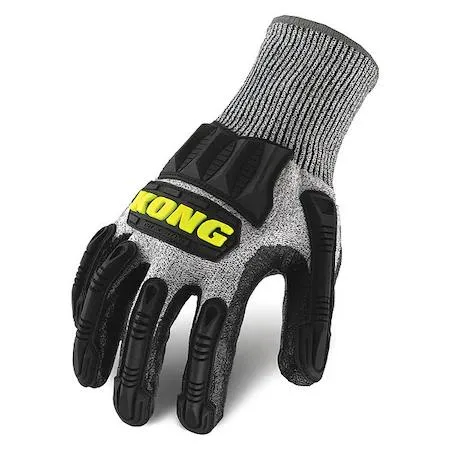 Pair of grey seamless knit gloves with black nitrile palm coating