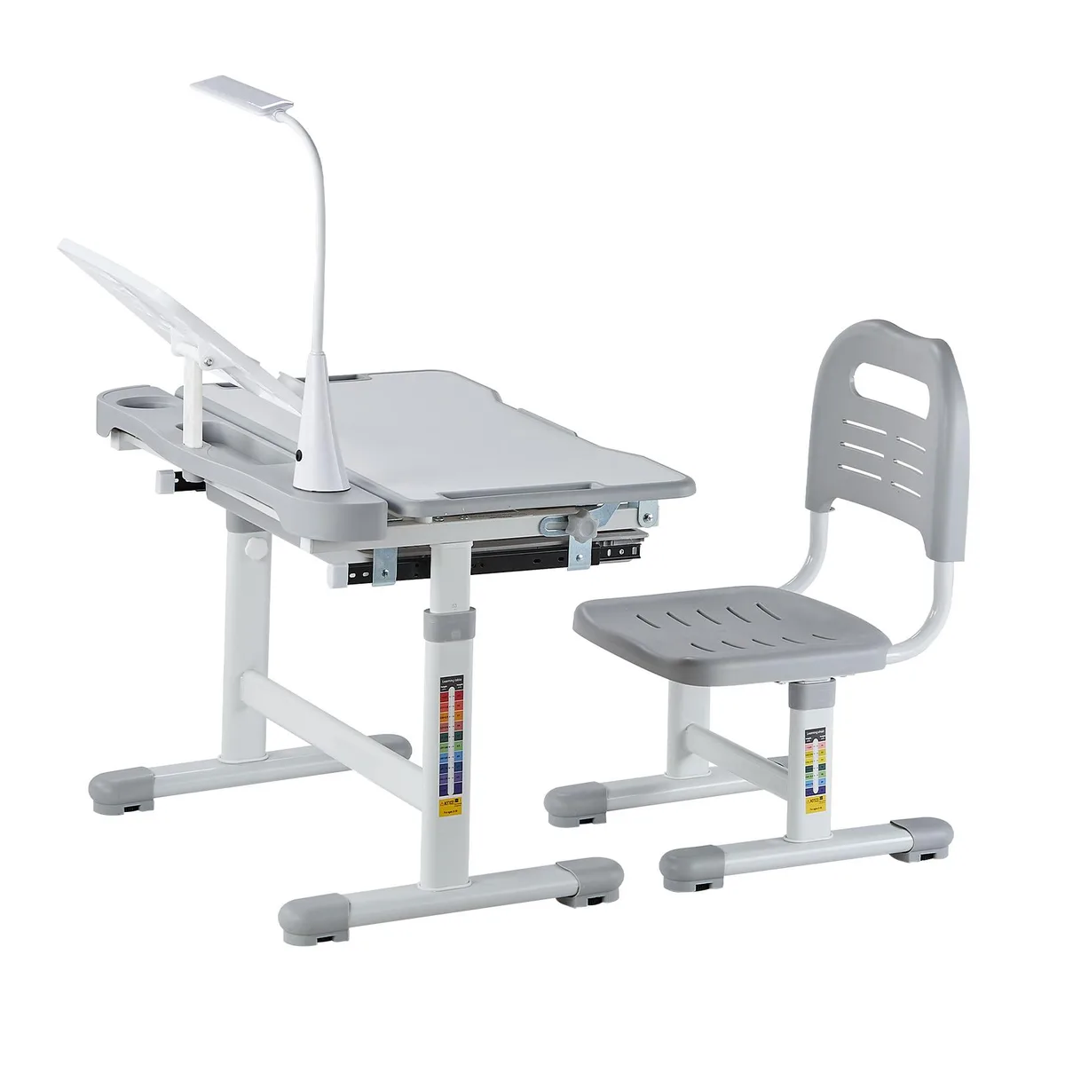 VEVOR VEVOR Kids Study Desk &amp; Chair Set Grey 0-40° Tilt Lamp 70-1 — product photo