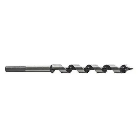 Century Drill & Tool 7-1/2 inch Power Ship Auger Bit, steel spiral with single spur and cutter