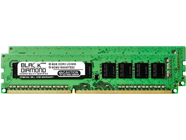 Black Diamond Memory Black Diamond Memory BD8GX21600MTE22 16GB (2x8GB) DDR3 1600 ECC Unbuffered server RAM — product photo