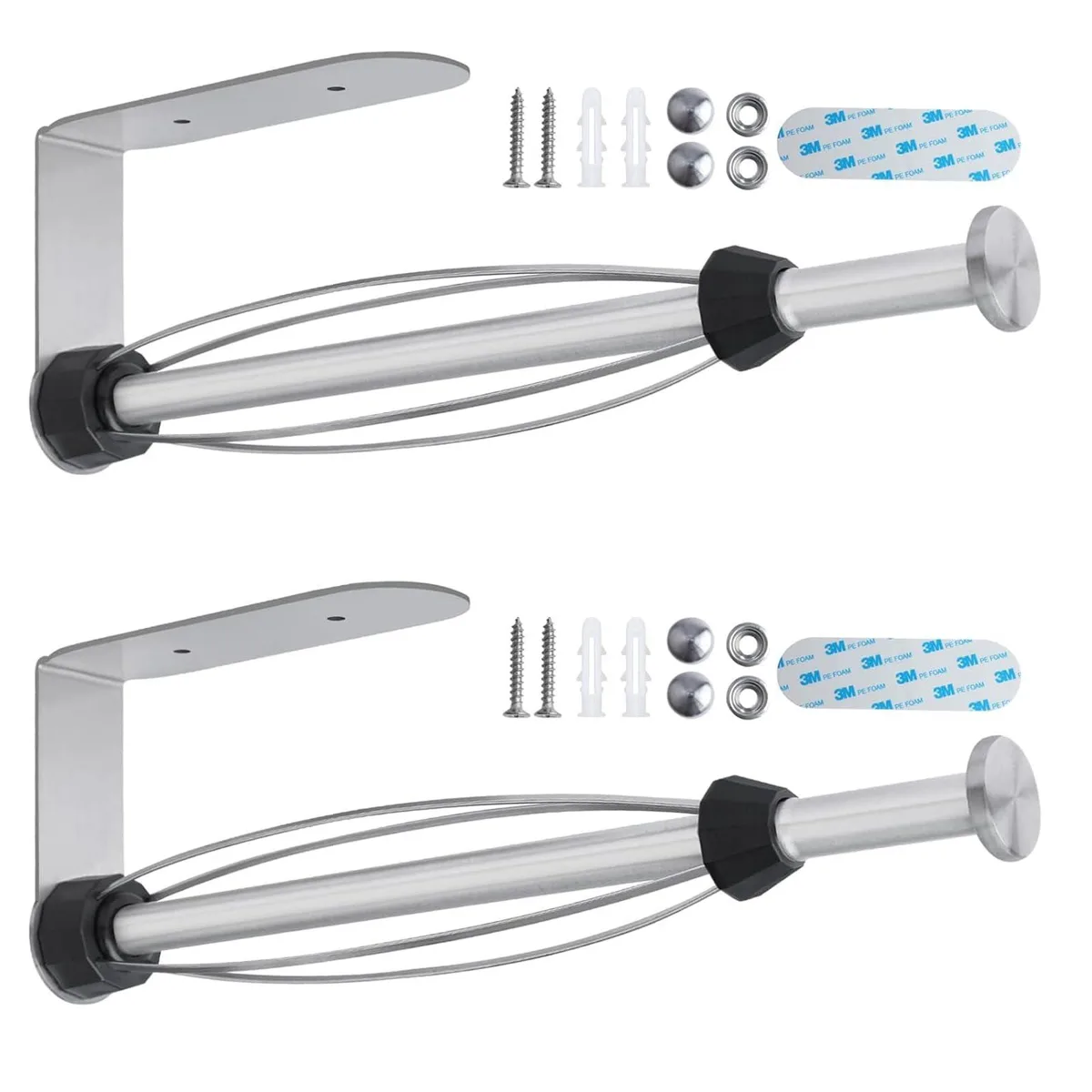 2 Pack Paper Towel Holder Black 304 Stainless Steel 12.2"L x 4.1"W — product photo