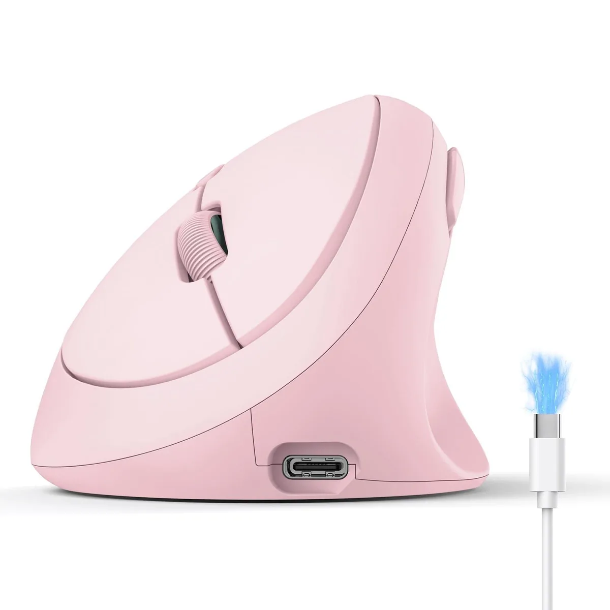 TeckNet TeckNet Ergonomic Vertical Mouse Pink 4800 DPI 52° Bluetooth 5.0 2.4G 600mAh 2 in 1 accessory — product photo