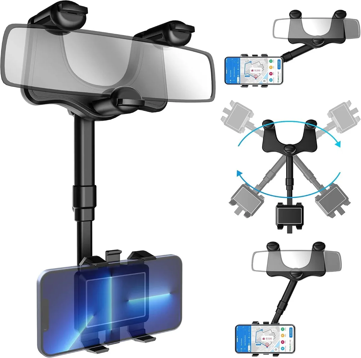 Keyence Keyence Rear View Mirror Phone Holder 2023 Rotatable Retractable — product photo