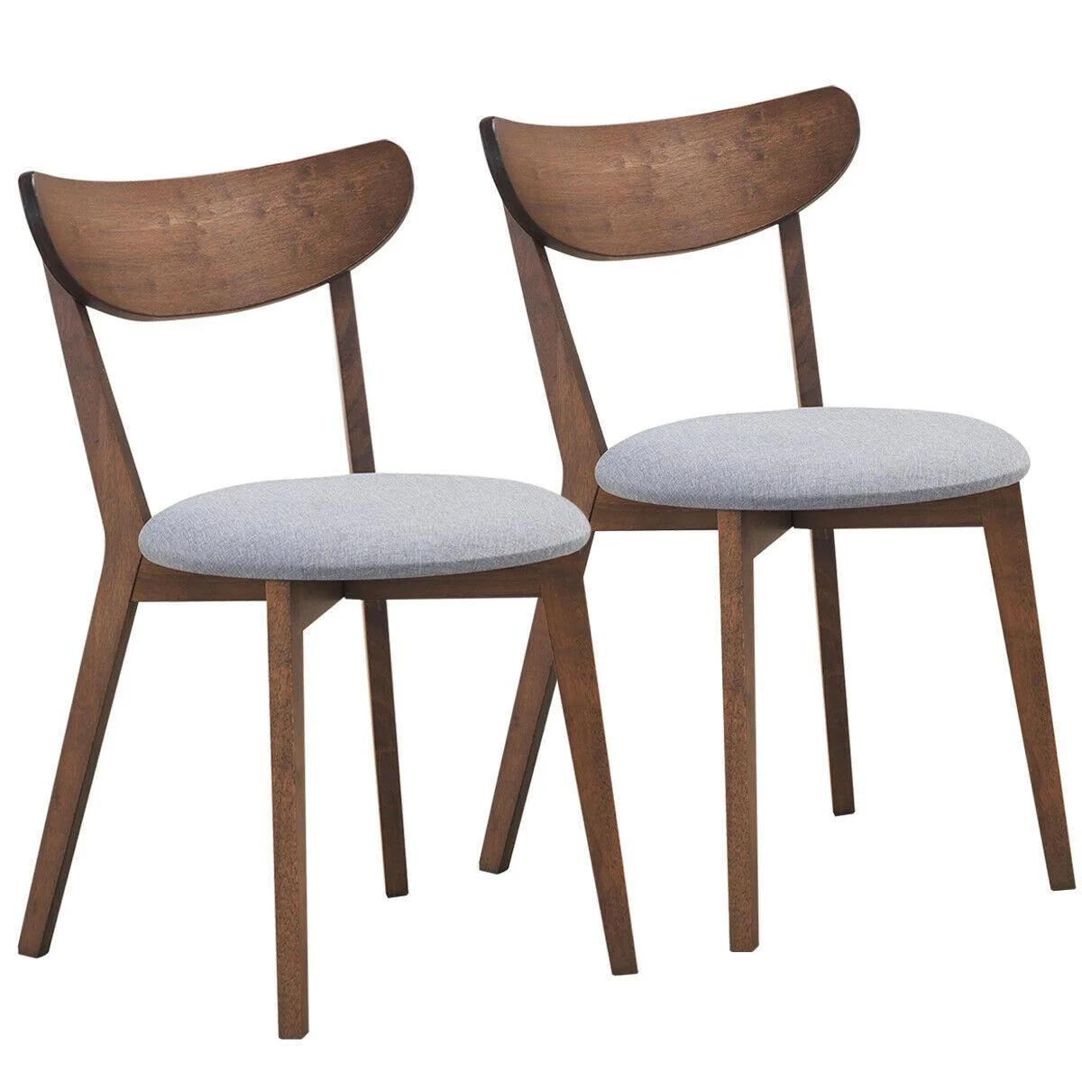 SlickBlue SlickBlue Set of 2 Upholstered Curved Back Dining Chairs Walnut — product photo