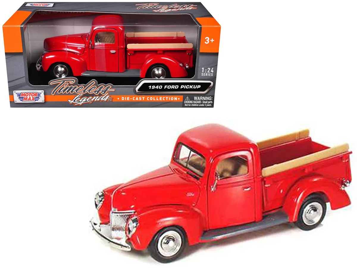 MOTORMAX MOTORMAX 1940 Ford Pickup Truck Red 1/24 Diecast Hobby Collectible — product photo