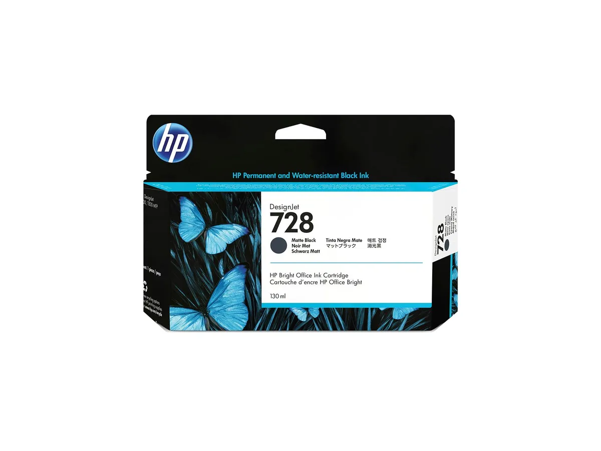 HP HP 728 Matte Black Ink Cartridge 130 ml 3WX25A — product photo