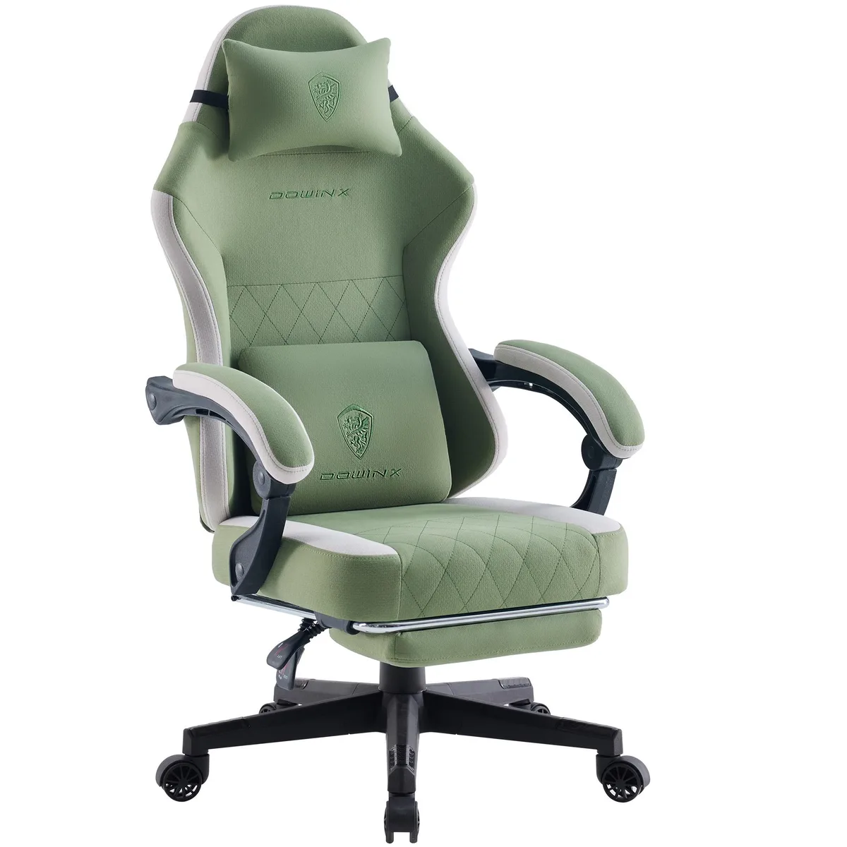 Dowinx Dowinx LS-6650F gaming chair, fabric, green, 300 lb — product photo