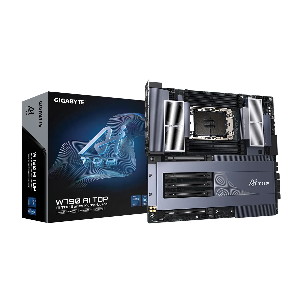GIGABYTE GIGABYTE W790 AI TOP Intel Motherboard LGA4677 E-ATX DDR5 6x M.2 PCIe 5.0 Thunderbolt 4 WIFI7 — product photo