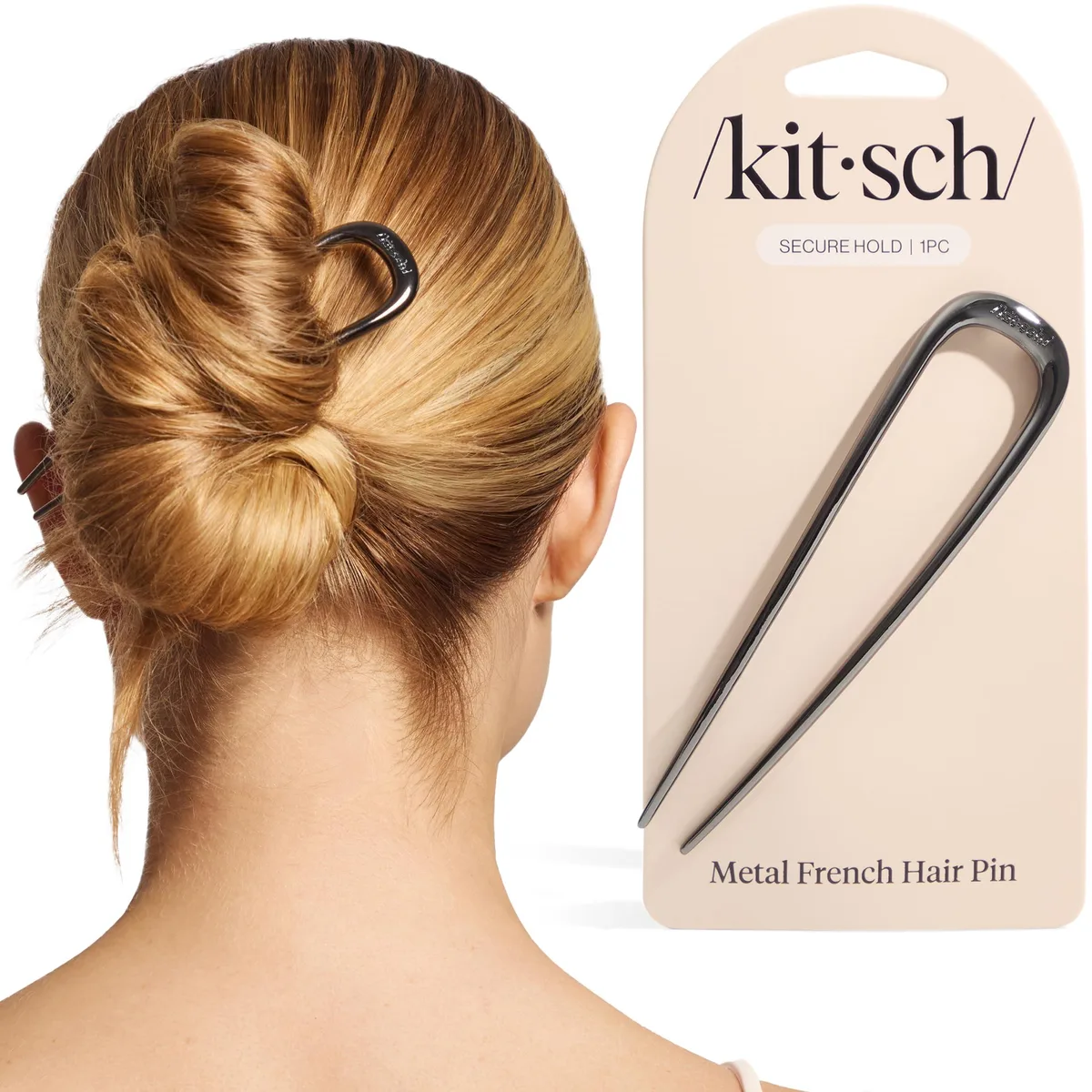  Kitsch 501956 French Hair Pin Hematite 1.5 cm x 8.6 cm x 18.4 cm — product photo