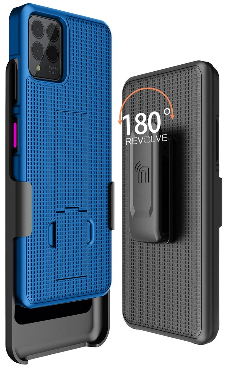 Nakedcellphone Nakedcellphone Cobalt Blue Kickstand Case &amp; Belt Clip for REVVL 6 Pro 5G / 6X Pro — product photo