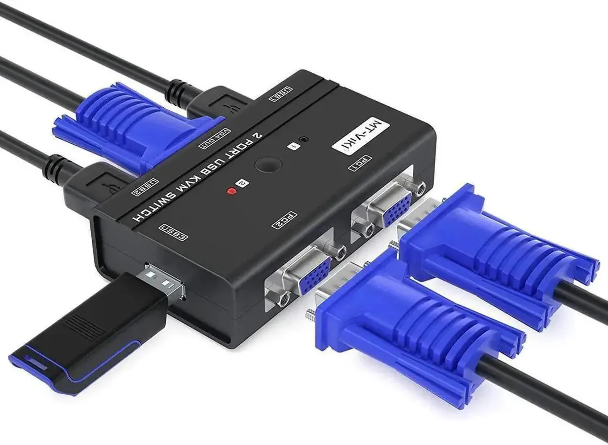 SMUGDESK SMUGDESK 2-Port VGA KVM Switch 260KL 1080P with 3 USB Hubs — product photo