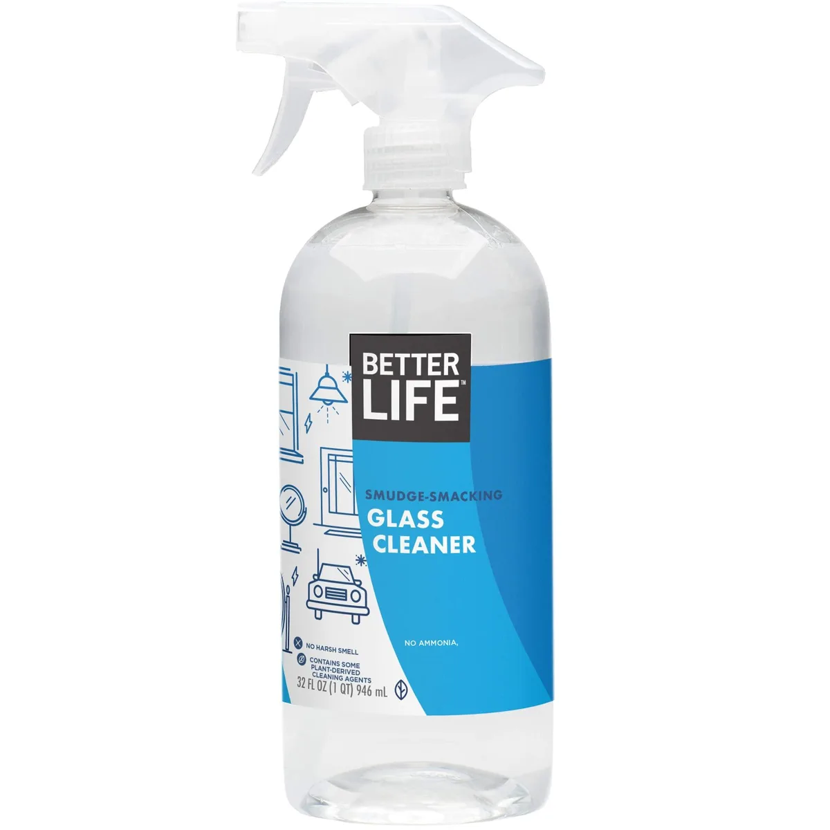 White 32 oz spray bottle labelled Metra 2442 glass cleaner