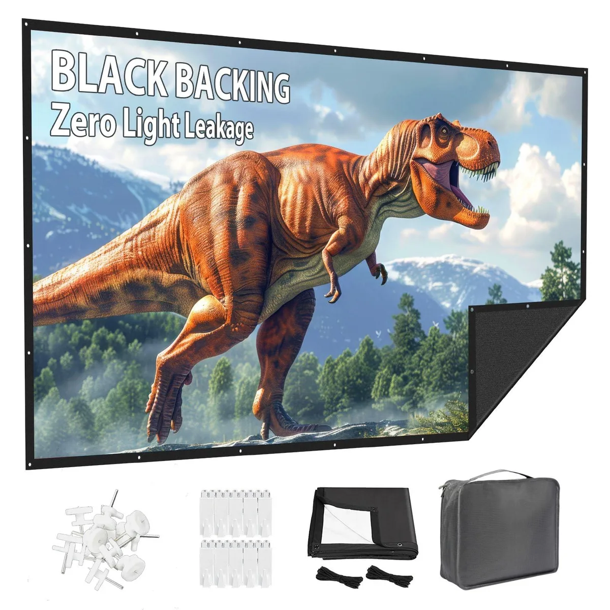 Barrow Mods Barrow Mods 150 Inch Projector Screen 16:9 Black Backing 160° 200g Polyester 2025 — product photo