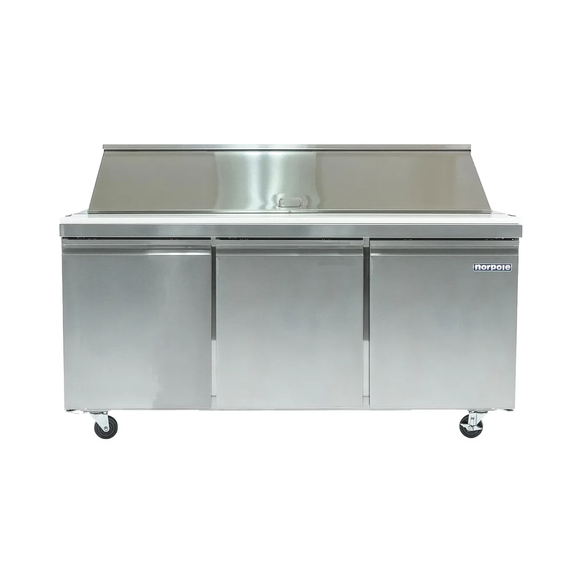 Magic Chef Magic Chef 70 in. 15.5 cu. ft. 3-Door Mega Top Sandwich-Salad Prep Table Steel — product photo